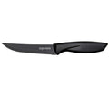 EQUINOX Professional Stainless Steel Steak Knife Set, 4-Piece Kitchen Knives with Ergonomic Black Handles, Serrated Edge, Premium Dining Cutlery (4)